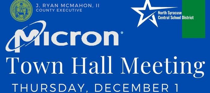 Micron Town Hall Thursday, Dec. 1 at North Syracuse Junior High School