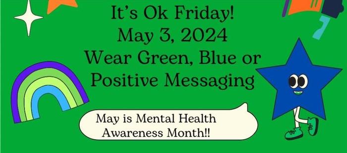 May is Mental Health Month - support the cause by wearing green on Fridays!